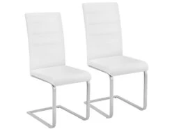 Lot De 2 Chaises De Salle à Manger Salon Cuisine Design Blanc 1908013