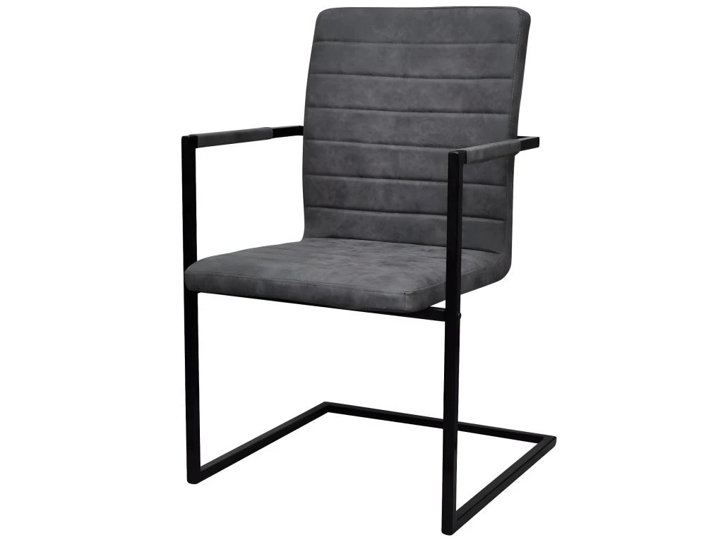 Lot De Deux Chaises De Salle à Manger 2 Pcs Cantilever Gris 1902103/2 3 Lot De Deux Chaises De Salle à Manger 2 Pcs Cantilever Gris 1902103/2 – Image 3