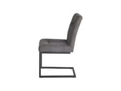 Chaise Velours Taupe Foncé Et Pieds Design En Métal Noir - VIVI -Deco.fr Soldes Boutique chaise 9246021