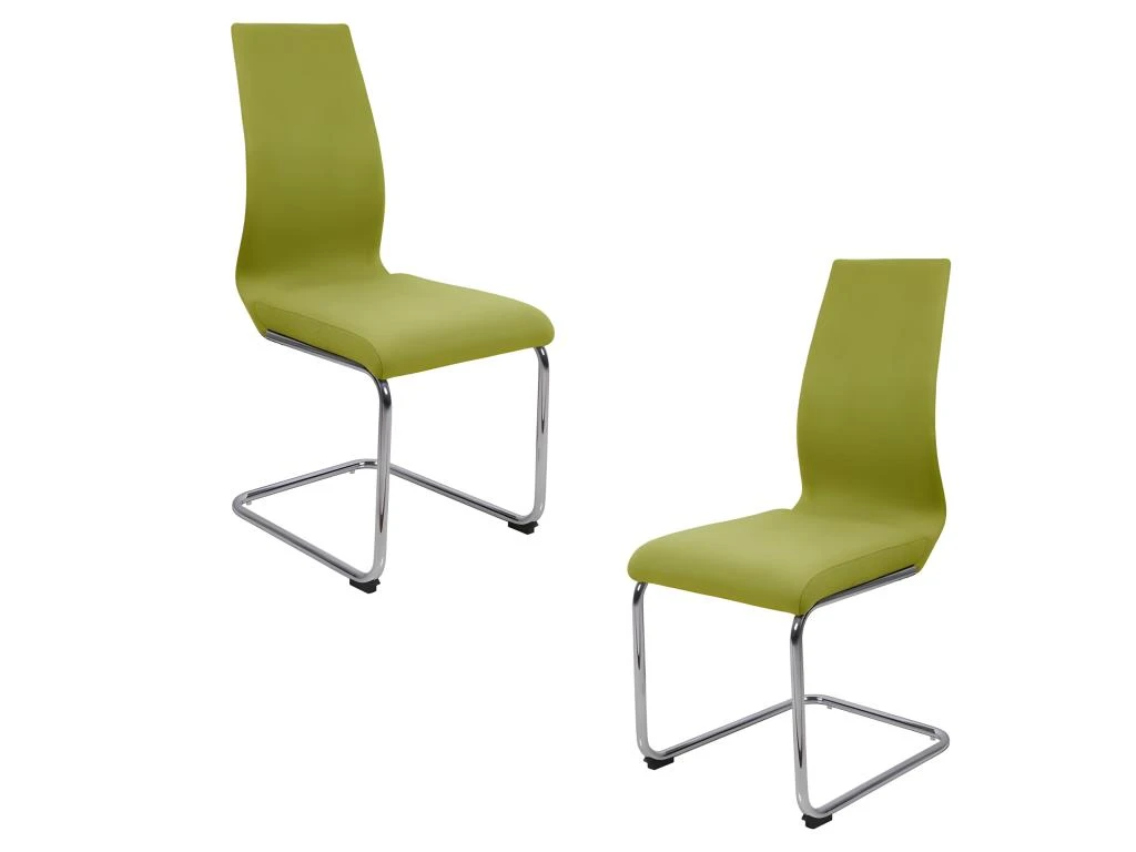 Lot 2 Chaises Originales Vert Anis - PEPS 1 Lot 2 Chaises Originales Vert Anis - PEPS