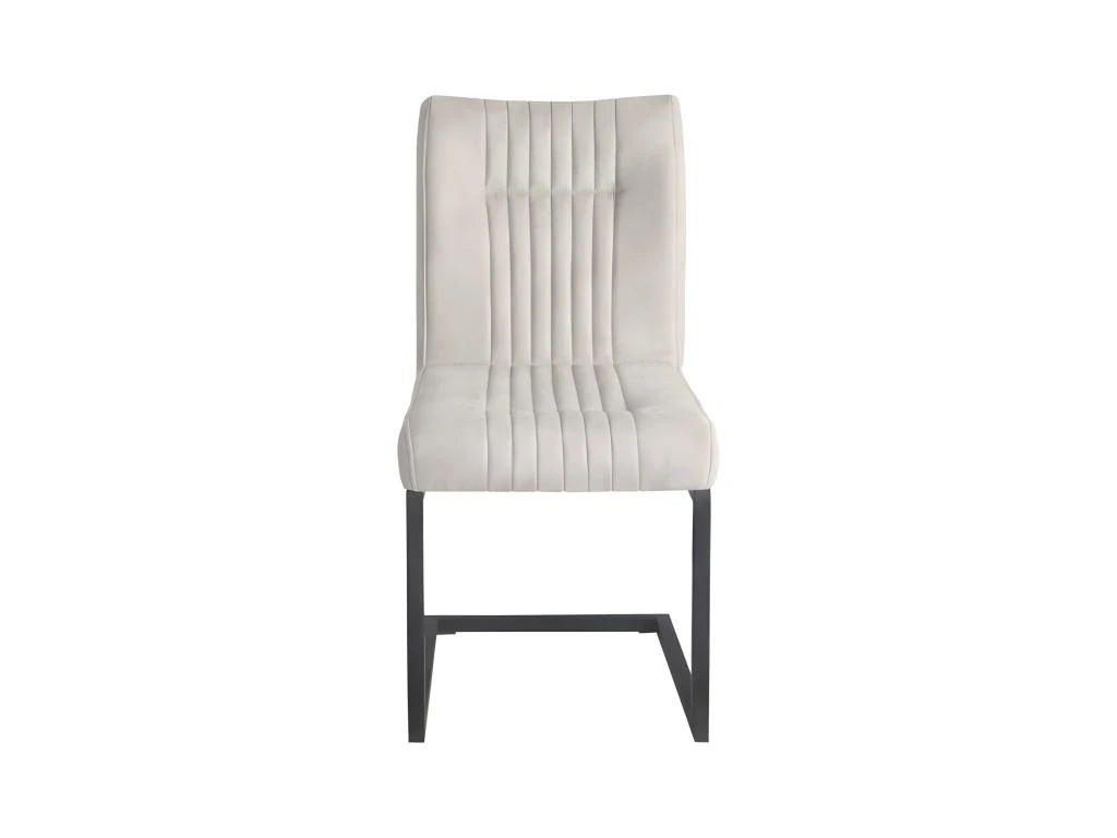 Lot De 2 Chaises Velours Gris Clair Et Pieds Design Métal Noir - VIVI 5 Lot De 2 Chaises Velours Gris Clair Et Pieds Design Métal Noir - VIVI – Image 5