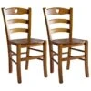 NAPLES - Lot De 2 Chaises Teinté Chêne Et Assises En Bois -Deco.fr Soldes Boutique chaise 9247079