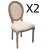 Lot De 2 Chaises En Bouleau Et Lin - L.56,5 X L.49,5 X H.95 Cm -Deco.fr Soldes Boutique chaise 9247365