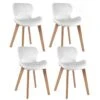KAYELLES Lot De 4 Chaises Scandinaves Design Simili FATI (blanc) -Deco.fr Soldes Boutique chaise 9249277