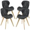 Lot De 4 Chaises Älmhult Simili 81 X 57 X 49 Cm Noir [en.casa] -Deco.fr Soldes Boutique chaise 9249365