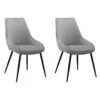 Lot De 2 Chaises En Velours Gris Et Piètement En Métal Noir - JAZZY -Deco.fr Soldes Boutique chaise 9249481