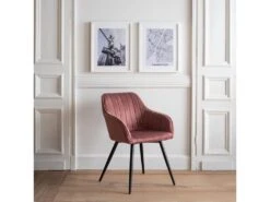 Chaise En Velours BERTILLE Rose - HAPPY GARDEN