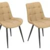 Lot De 2 Chaises En Tissu Jaune Pâle Pieds En Métal Noir - JAELLE 18 Lot De 2 Chaises En Tissu Jaune Pâle Pieds En Métal Noir - JAELLE -Deco.fr Soldes Boutique chaise 9251811