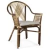 Fauteuil En Rotin Marron Et Polyester Beige -Deco.fr Soldes Boutique chaise 9251891