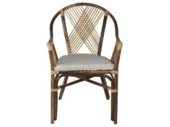 Fauteuil En Rotin Marron Et Polyester Beige -Deco.fr Soldes Boutique chaise 9251893