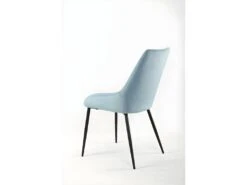 Lot De 2 Chaises En Velours Bleu Et Piètement En Métal Noir - JAZZY -Deco.fr Soldes Boutique chaise 9252297