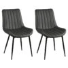 CAROLANN - Lot De 2 Chaises Grises Métal Et PVC -Deco.fr Soldes Boutique chaise 9279467