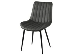 CAROLANN - Lot De 2 Chaises Grises Métal Et PVC -Deco.fr Soldes Boutique chaise 9279471