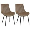 CAROLANN - Lot De 2 Chaises Taupe Métal Et PVC -Deco.fr Soldes Boutique chaise 9279531