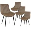 CAROLANN - Lot De 4 Chaises Taupe Métal Et PVC -Deco.fr Soldes Boutique chaise 9279659