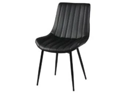 CAROLANN - Lot De 2 Chaises Noires Métal Et PVC -Deco.fr Soldes Boutique chaise 9279699