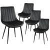 CAROLANN - Lot De 4 Chaises Noires Métal Et PVC -Deco.fr Soldes Boutique chaise 9279701