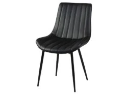 CAROLANN - Lot De 4 Chaises Noires Métal Et PVC -Deco.fr Soldes Boutique chaise 9279705
