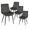 CAROLANN - Lot De 4 Chaises Grises Métal Et PVC -Deco.fr Soldes Boutique chaise 9279777