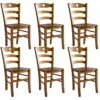 NAPLES - Lot De 6 Chaises Teinté Chêne Et Assises En Bois -Deco.fr Soldes Boutique chaise 9279973