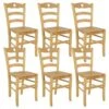 NAPLES - Lot De 6 Chaises Naturelles Et Assises En Bois -Deco.fr Soldes Boutique chaise 9280109