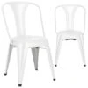 KAYELLES Lot De 2 Chaises Bistrot Chaise Metal Industriel BROOK (blanc) -Deco.fr Soldes Boutique chaise 9522859