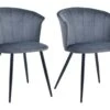 Lot De 2 Chaises De Salle à Manger, Fauteuil Scandinave, Assise Et Dossier Rembourrée En Velours Gris Foncé, Largeur D'assise 45 Cm, Pieds En Métal Noir, Charge 110 Kg, Pour Salon, Chambre à Coucher, Cuisine, Bureau -Deco.fr Soldes Boutique chaise 9526141