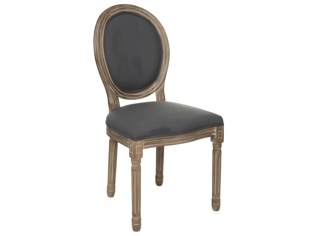 Chaise De Table Gris Foncé Et Pieds En Bois D'Hévéa 1 Chaise De Table Gris Foncé Et Pieds En Bois D'Hévéa