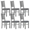 MELINA - Lot De 6 Chaises Bois Massif Gris
