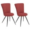 PARIL - Lot De 2 Chaises Matelassées Rouges -Deco.fr Soldes Boutique chaise 9533387