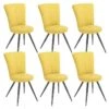 PARIL - Lot De 6 Chaises Matelassées Jaunes 4 PARIL - Lot De 6 Chaises Matelassées Jaunes -Deco.fr Soldes Boutique chaise 9533659