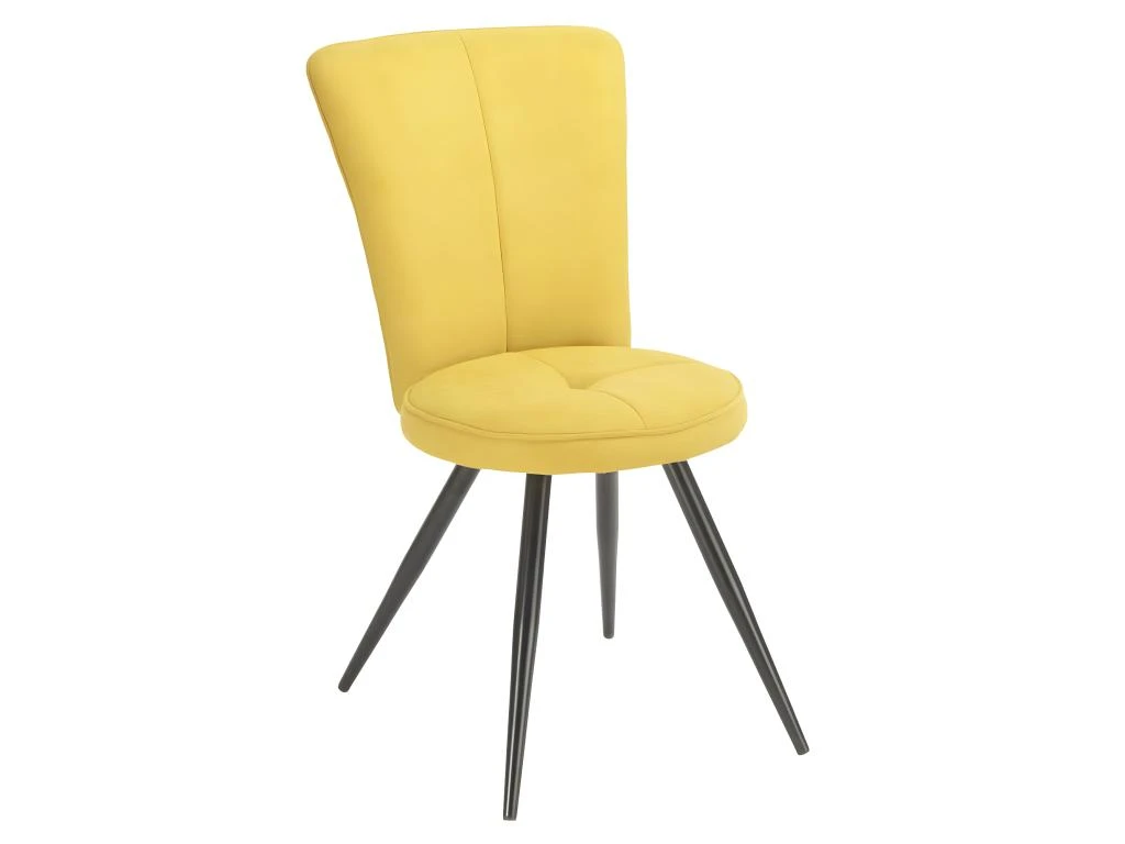 PARIL - Lot De 6 Chaises Matelassées Jaunes 2 PARIL - Lot De 6 Chaises Matelassées Jaunes – Image 2