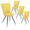 PARIL - Lot De 4 Chaises Matelassées Jaunes -Deco.fr Soldes Boutique chaise 9533915