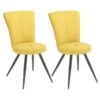 PARIL - Lot De 2 Chaises Matelassées Jaunes 7 PARIL - Lot De 2 Chaises Matelassées Jaunes -Deco.fr Soldes Boutique chaise 9534429