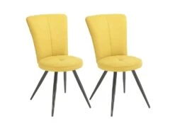 PARIL - Lot De 2 Chaises Matelassées Jaunes