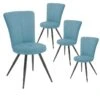 PARIL - Lot De 4 Chaises Matelassées Bleues -Deco.fr Soldes Boutique chaise 9534581