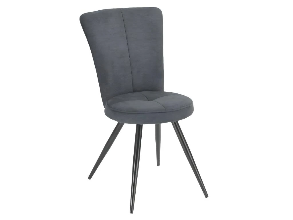 PARIL - Lot De 6 Chaises Matelassées Grises 2 PARIL - Lot De 6 Chaises Matelassées Grises – Image 2