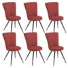 PARIL - Lot De 6 Chaises Matelassées Rouges 11 PARIL - Lot De 6 Chaises Matelassées Rouges -Deco.fr Soldes Boutique chaise 9535015