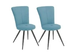PARIL - Lot De 2 Chaises Matelassées Bleues