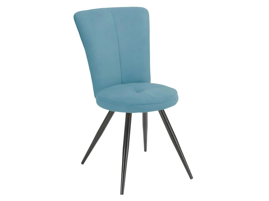 PARIL - Lot De 2 Chaises Matelassées Bleues 2 PARIL - Lot De 2 Chaises Matelassées Bleues – Image 2