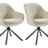 Lot De 2 Chaises Avec Accoudoirs En Tissu Et Métal - Beige - MADIALI De Pascal MORABITO -Deco.fr Soldes Boutique chaise 9587817