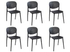 Lot De 6 Chaises Empilables En Polypropylène - Noir - CARETANE -Deco.fr Soldes Boutique chaise 9812191