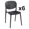 Lot De 6 Chaises Empilables En Polypropylène - Noir - CARETANE -Deco.fr Soldes Boutique chaise 9812193