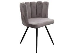 CHARLOTTE - Lot De 4 Chaises Velours Gris 9 CHARLOTTE - Lot De 4 Chaises Velours Gris -Deco.fr Soldes Boutique chaise 9830641