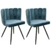 CHARLOTTE - Lot De 2 Chaises Velours Bleu -Deco.fr Soldes Boutique chaise 9830663