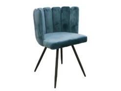 CHARLOTTE - Lot De 2 Chaises Velours Bleu 7 CHARLOTTE - Lot De 2 Chaises Velours Bleu -Deco.fr Soldes Boutique chaise 9830667