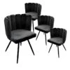 CHARLOTTE - Lot De 4 Chaises Velours Noir