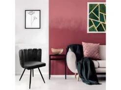 CHARLOTTE - Lot De 4 Chaises Velours Noir 8 CHARLOTTE - Lot De 4 Chaises Velours Noir -Deco.fr Soldes Boutique chaise 9830679