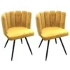 CHARLOTTE - Lot De 2 Chaises Velours Jaune 10 CHARLOTTE - Lot De 2 Chaises Velours Jaune -Deco.fr Soldes Boutique chaise 9830713