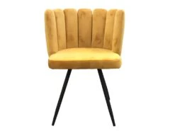 CHARLOTTE - Lot De 6 Chaises Velours Jaune -Deco.fr Soldes Boutique chaise 9830737